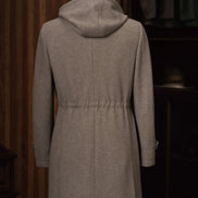 Unisex Wool Overcoat with Fitted Drawrope