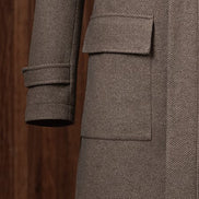 Unisex Wool Overcoat with Fitted Drawrope