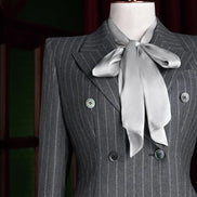 Grey & White Pinstripe Suit