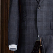 Navy Checked Suit