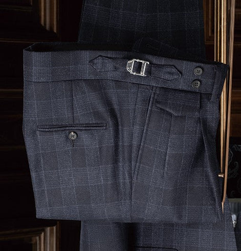 Navy Checked Suit