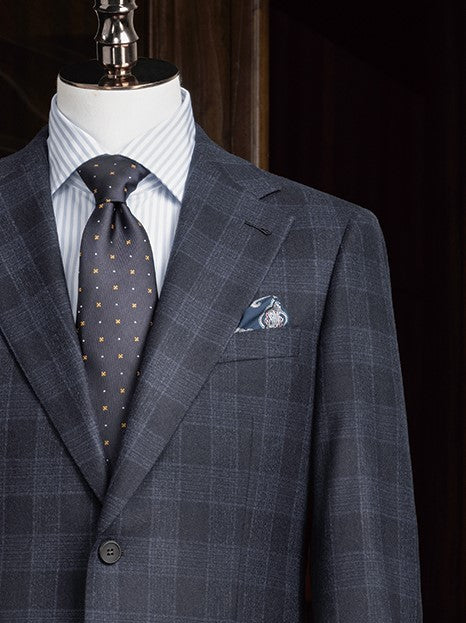 Navy Checked Suit