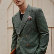 Green Double-Breasted Blazer