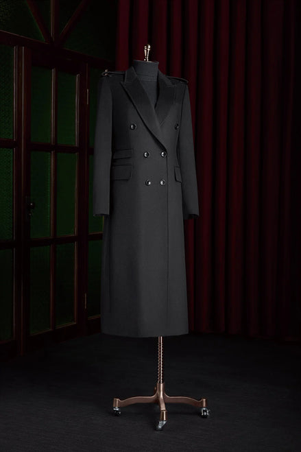 Luxury Black Long Over Coat