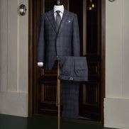 Navy Checked Suit