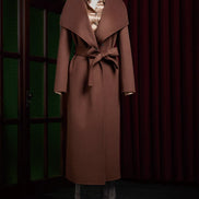 Oversized Lapel Over Coat with Belt
