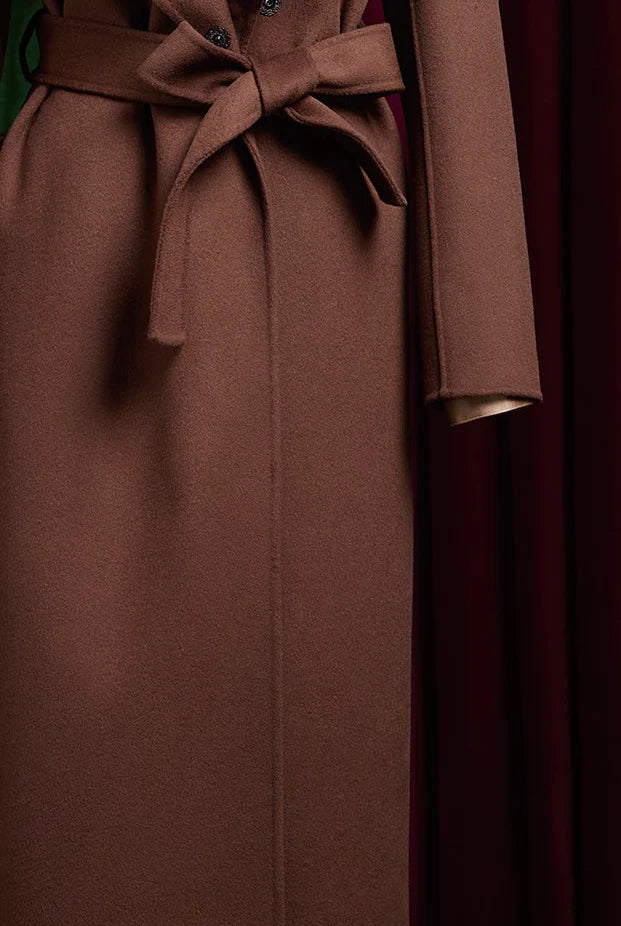 Oversized Lapel Over Coat with Belt