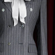 Grey & White Pinstripe Suit