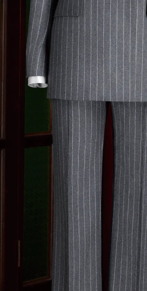 Grey & White Pinstripe Suit